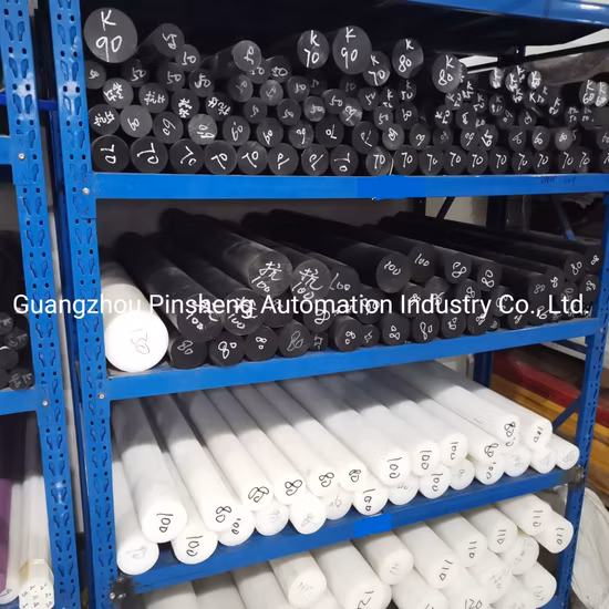 Tige en plastique dur PEHD noir/blanc en plastique extrudé directement en usine de 300 mm de tige en plastique dur