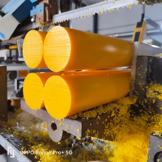 Tige en plastique en nylon résistant à l'usure de tige en plastique HDPE jaune de 70 diamètres